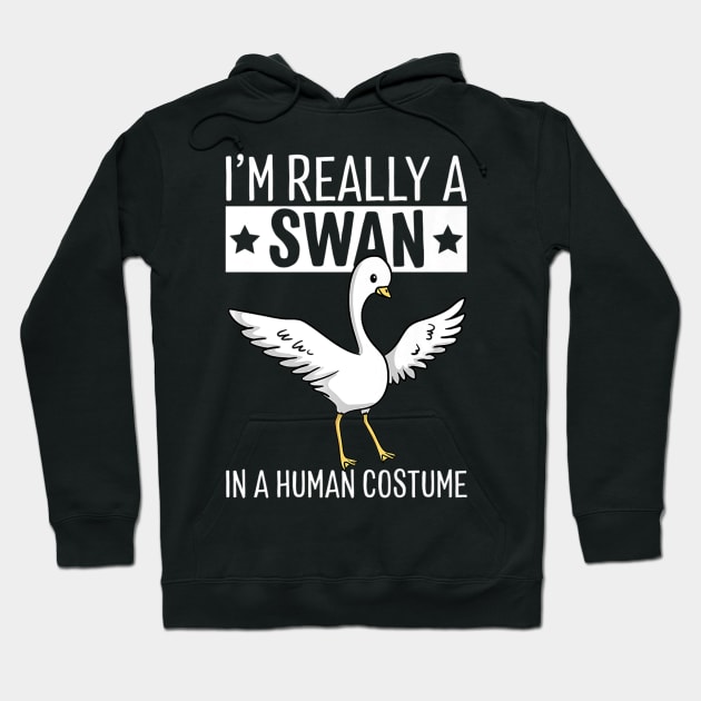 I'm Really A Swan In A Human Costume Halloween Funny Hoodie by crowominousnigerian 